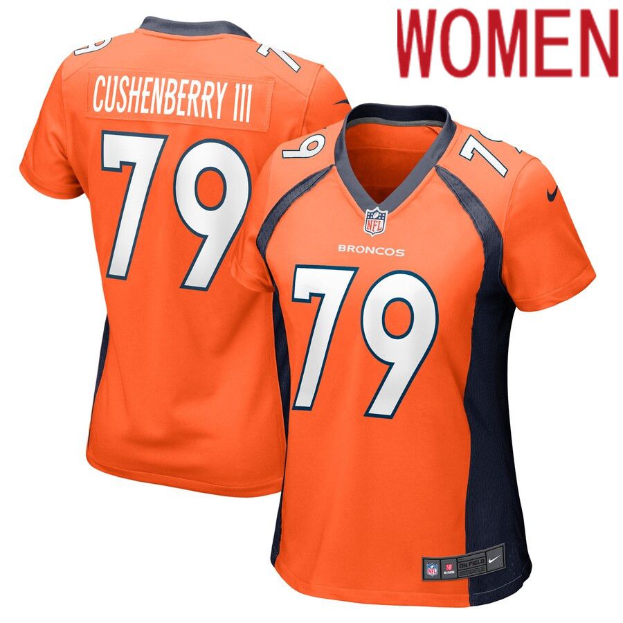 Women Denver Broncos 79 Lloyd Cushenberry III Nike Orange Game Player NFL Jersey